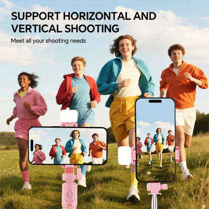 Scalable Phone Selfie Stick With Built-in Fill Light Telescopic Phone Selfie Stick With Built-in Light, Professional Live Stream