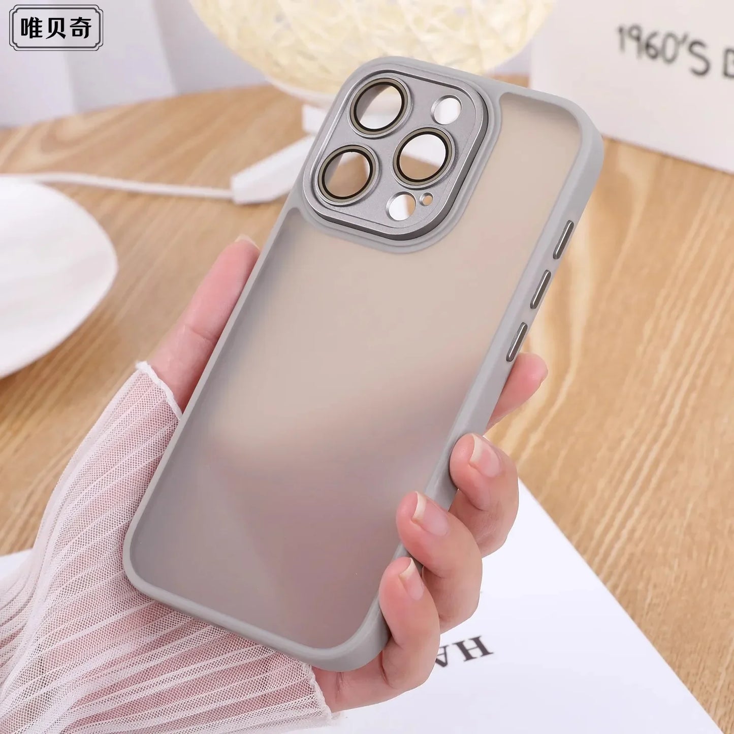 natural titanium Luxury phone case for iphone 15 14 13 12 11 pro max plus Camera protection  Matte Shockproof Bumper full Cover