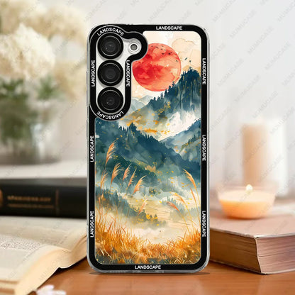 Phone Case For Samsung Galaxy S20 S21 S22 S23 S24 FE Plus Ultra A54 A53 A52 A34 5G TPU Soft Cover Japanese Landscape