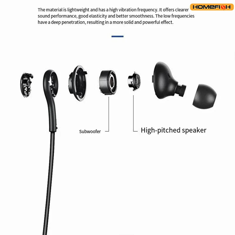 HOMEFISH USB-C Wired Earbuds In-Ear Headphones with Mic HiFi Stereo Sound Tangle-Free Braided Cable Type-c,3.5mm 2skus