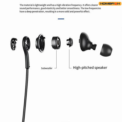 HOMEFISH USB-C Wired Earbuds In-Ear Headphones with Mic HiFi Stereo Sound Tangle-Free Braided Cable Type-c,3.5mm 2skus