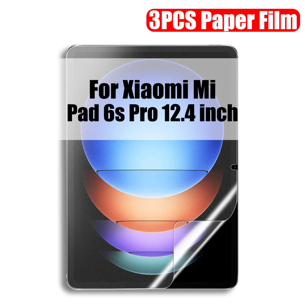 3Pcs Paper Feel Like Screen Protector For Xiaomi Pad 6 5 Pro 11 inch 6s Pro 12.4 Redmi Pad Se Tablet Matte Film No Glass