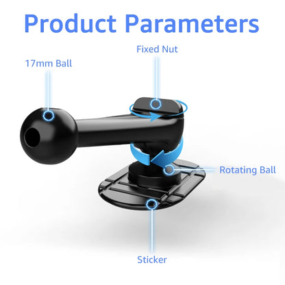 Car Cell Phone Holder Base 17mm Ball Head Base for Car Dashboard Phone Mount 360° Rotation  Car Phone Bracket Accessories