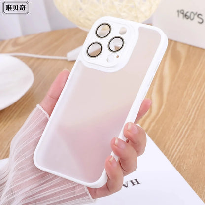 natural titanium Luxury phone case for iphone 15 14 13 12 11 pro max plus Camera protection  Matte Shockproof Bumper full Cover