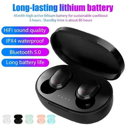 A6S TWS Bluetooth 5.0 Wireless Earphones Headphone Stereo Headset Sports Earbuds Microphone with Charging Box for Mobile Phone