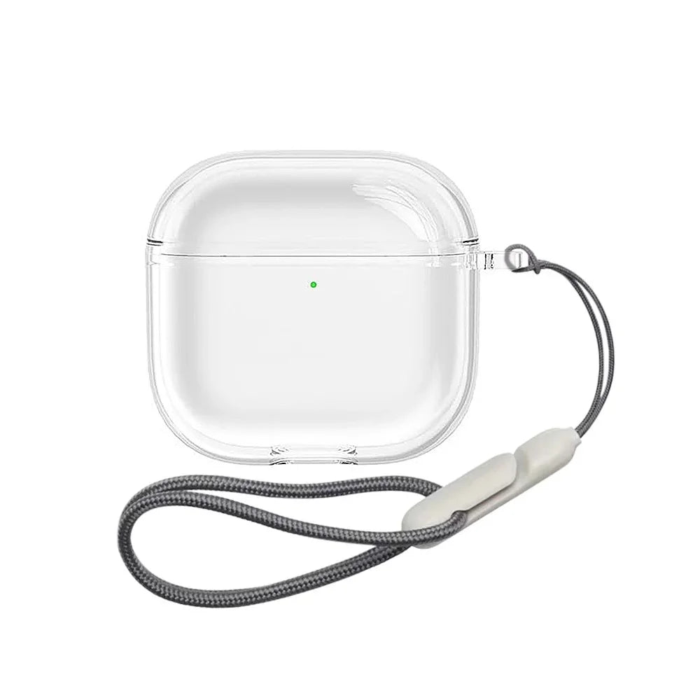 For Airpods Pro 3 2nd Generation Air Pods 4 2024 Gen Case Accessories Clear Soft TPU Earphone Cover with Lanyard Strap