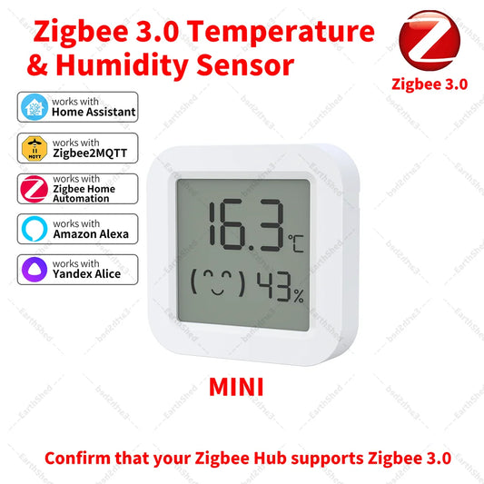 Zigbee 3.0 Temperature and Humidity Sensor Zigbee Hub Required work with Home Assistant Yandex Alexa ZHA Zigbee2MQTT