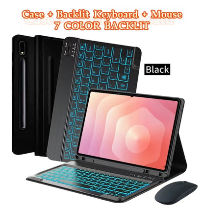 Case for Galaxy Tab S11 Ultra 2025 14.6 Inch ,  Wireless Keyboard Leather Cover with S Pen Holder for SM-X936B/ SM-X930, Black