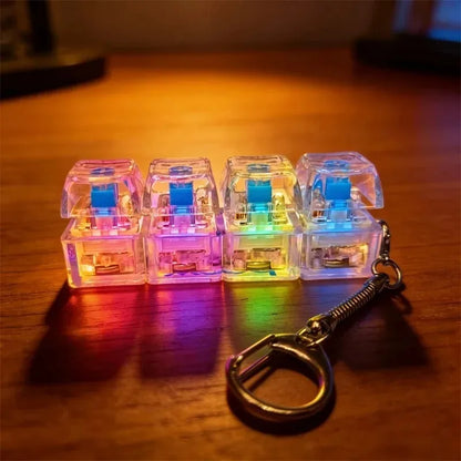 /Clickable Keyboard Keychain LED Light - Stress Anxiety Relief Fidget Toy, Portable Desktop Accessory for Office Decoration Gift
