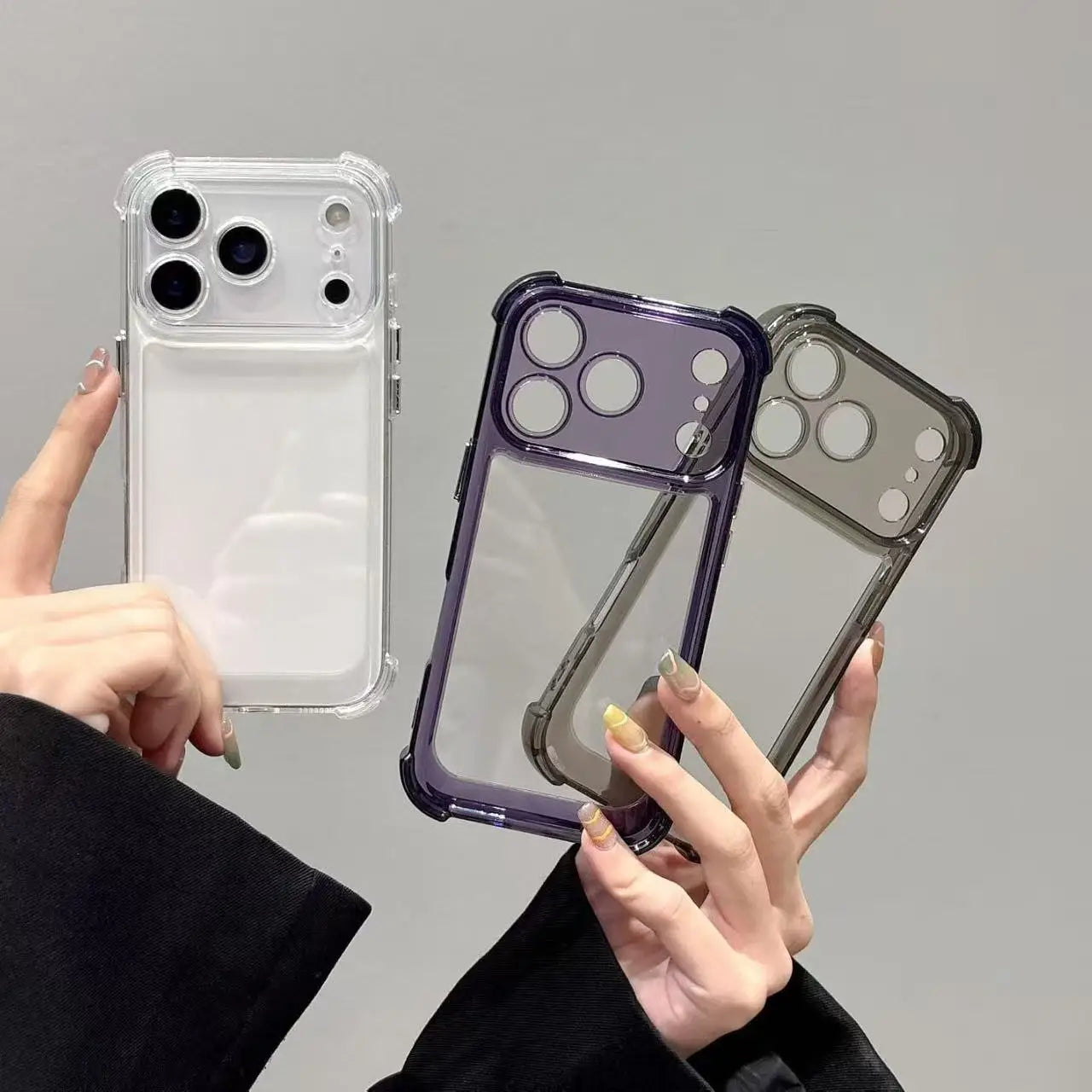 Luxury Shockproof Transparent Phone Case For iPhone 17 Air 16 15 14 Plus 13 12 11 Pro Max 17Air Clear Soft Bumper Cases Cover