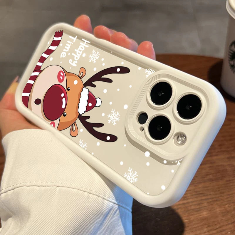 Christmas Deer Tree Graphic Phone Case For iPhone 17 16 15 Pro Max Plus 14 13 12 11 Pro Max Air XS X XR 7 8 Plus SE2 Soft Cover