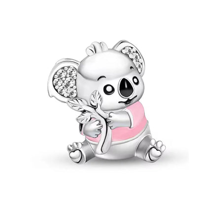 Fashionable 925 Silver Cartoon Beads Compatible with European Bracelet Koala Rabbit Mouse Princess Anime Beads DIY Jewelry Gift