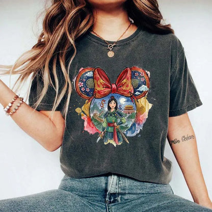 Mouse Head Princess Iron on Transfers for Clothes Heat Press Stickers Thermal Patches on Tees