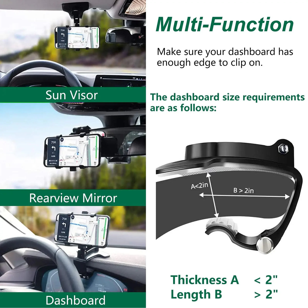Universal Car Phone Holder Stand 360 Degree Rotation GPS Bracket Dashboard Clip Mount Car Mobile Phone Support in Car For iPhone
