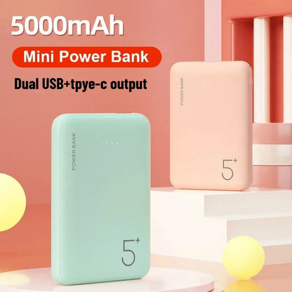 Power bank 5000mAh Ultra Silm External Battery Polymer  Portable Phone Charger Type C Power Bank For iPhone Xiaomi Mi Power bank