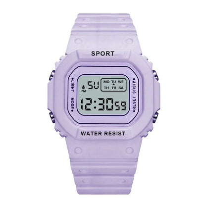 YIKAZE Sports Watch Boys Girls Student LED Electronic Watch Colorful Men Women Square Digital Watches Waterproof Rubber Clock