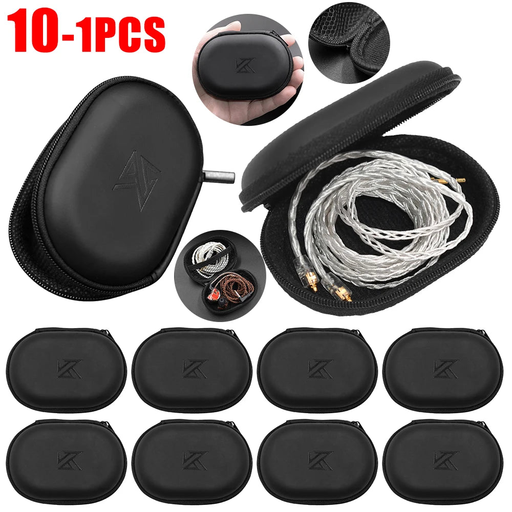 1-10Pcs Earphones Case PU Leather Storage Bag Headphones Portable Storage Box For KZ EDX Pro AS16 Pro Castor ZAR ZS10 Headset ﻿