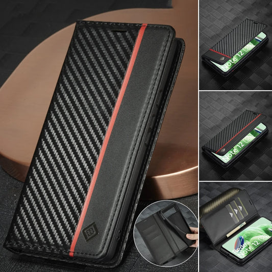 Carbon Fiber Leather Case for Xiaomi 15T 14T 13T 12T 11T 11 Lite Mi Redmi Note 14 13 12S 11S Pro Plus Poco X5 Pro Cover Wallet