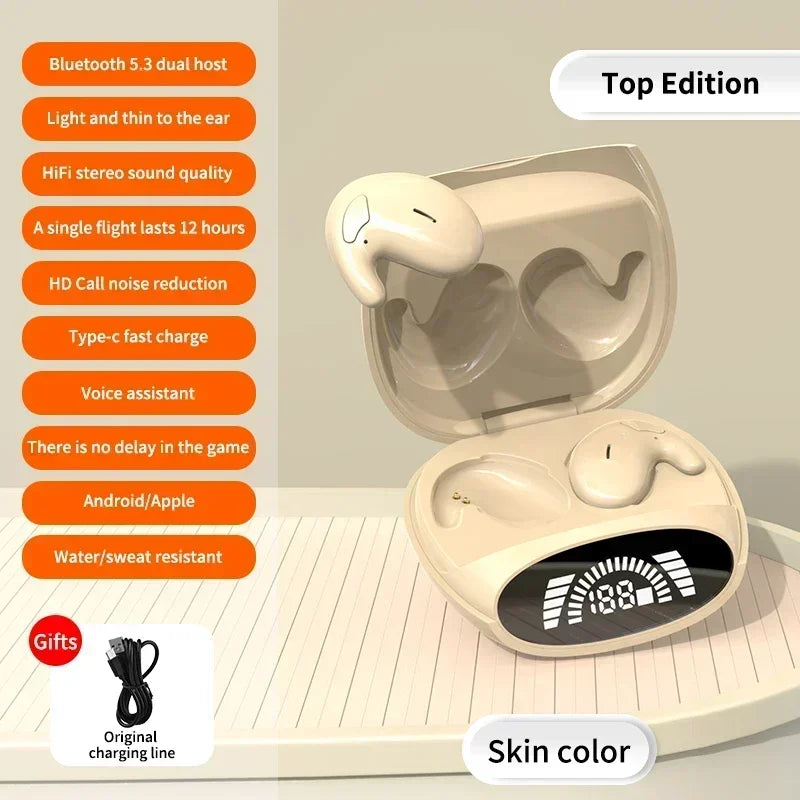Wireless Sports Bluetooth Headphones Highend Tws Dual Ear Sleep In Ear Md528 Mini Painless Call Noise Cancelling Thin Headphones