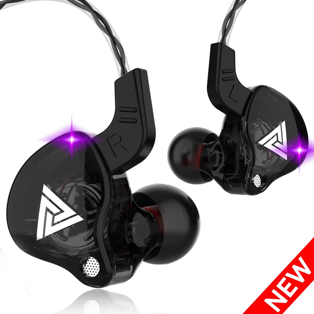 QKZ AK6/AERS/AK6 PRO Wired Headphones Dual Drive HiFi Earphone with Mic 3.5mm Sport Running Music Earbuds Bass Stereo Headset