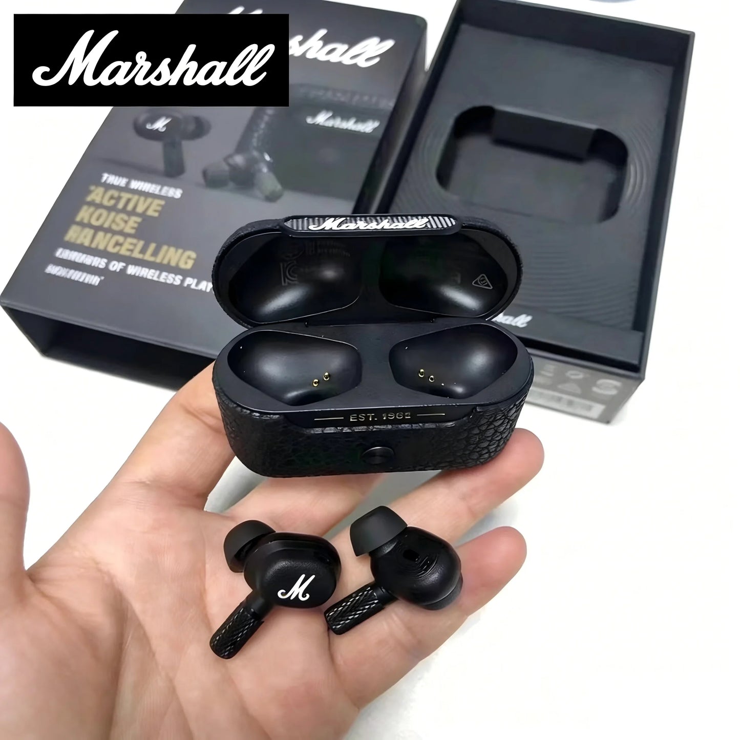 Marshall MOTIF ANC True Wireless Earbuds Active Noise Cancelling Bluetooth Earphones In-Ear Sport Fashion Headset with Mic