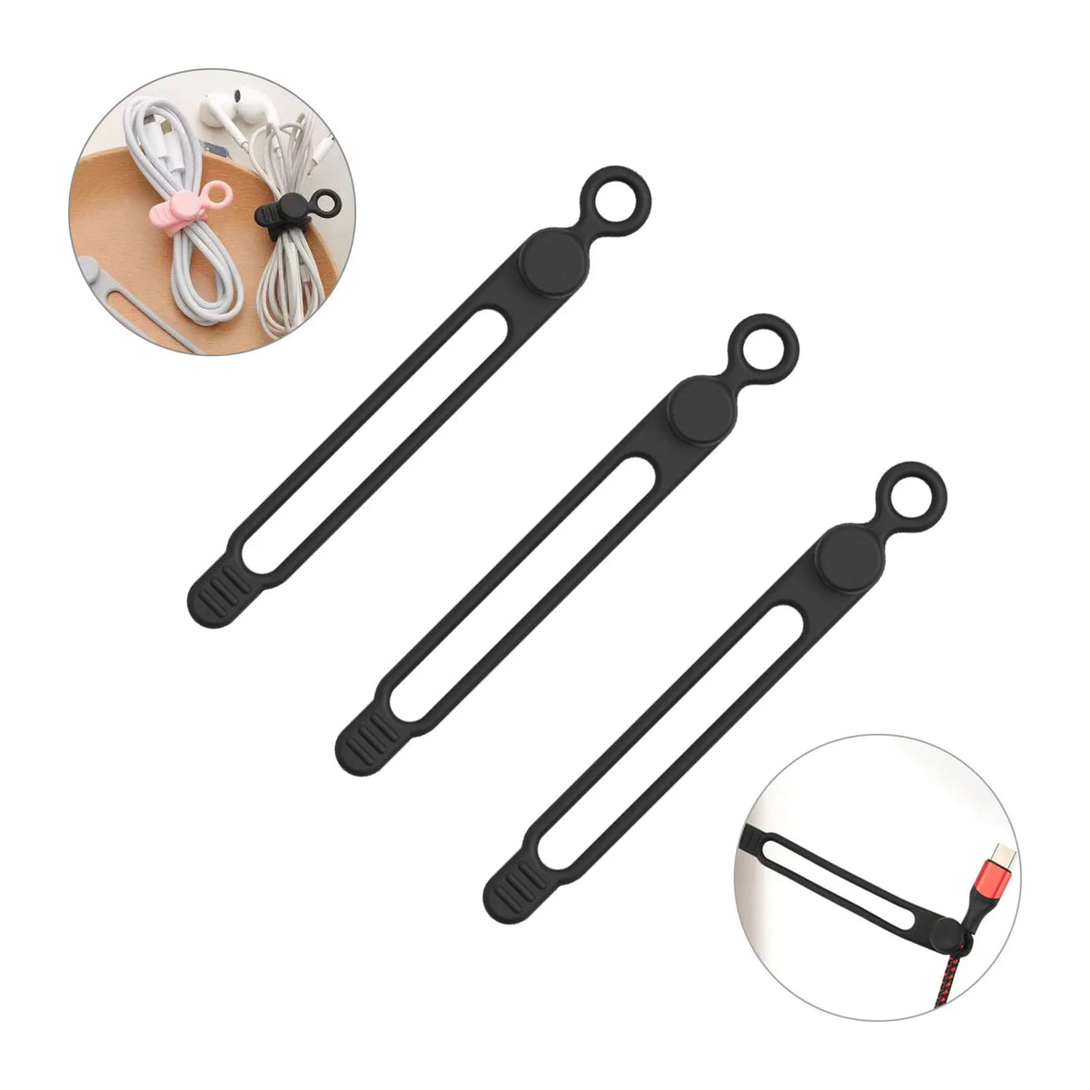 Silicone Cable Ties,Cord Organizer,Cable Straps,Reusable Cord Ties,Travel Cable Organizer ,Cute Elastic Tie, Wire Ties