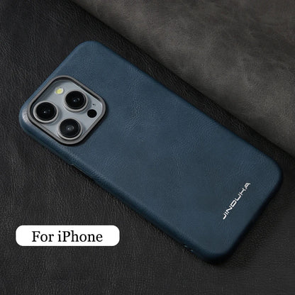For MagSafe Business Leather Phone Case for iPhone 17 16 15 14 13 Pro Max Plus 17air Magnetic Wireless Charging Shockproof Cover