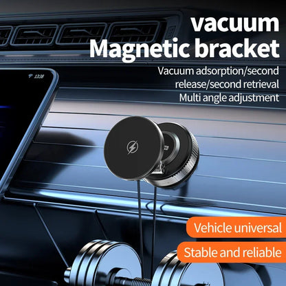 Magnetic Wireless Charger Holder Vacuum Phone Stand for Magsafe iPhone 16-12 Pro Max 360° Adjustable Suction Cup Car Dashboard