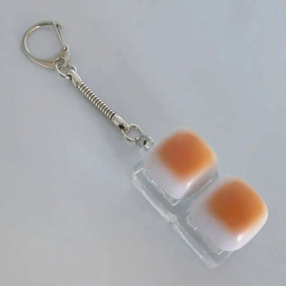 Caramel Bread Stress Relief Keyboard Keychain Backpack Pendant for Office Adult Accessory