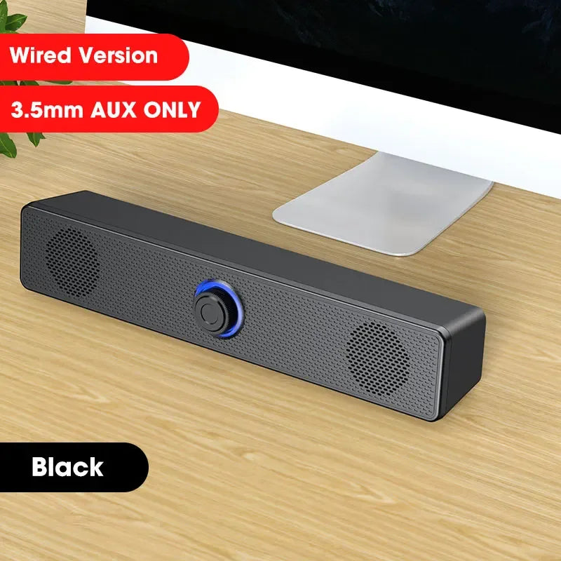 4D Bluetooth Computer Sound Bar Stereo Sound Subwoofer Loudspeaker With Mic For Macbook Laptop Notebook PC Music Player