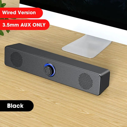4D Bluetooth Computer Sound Bar Stereo Sound Subwoofer Loudspeaker With Mic For Macbook Laptop Notebook PC Music Player