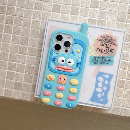 Cute Cartoon Sanrio Hangyodon 3D Stereoscopic  Phone Case For iPhone 17 16 15 14 13  Pro Max Shockproof Soft Silicone Cover