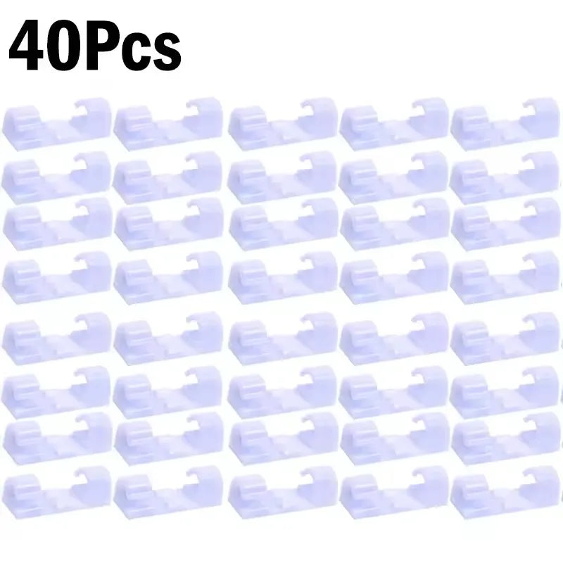 Cable Clips Organizer Drop Wire Holder Cord Management Self-Adhesive Cable Manager Fixed Clamp Wire Winder For Home Office Car