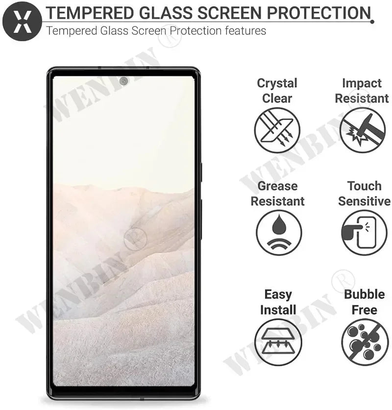 3 Pcs Tempered Glass For Google Pixel 10 9 Pro XL 8 7 6 Pro 8A 7A 6A 5A 4A 3 XL Curved Full Cover Screen Protector