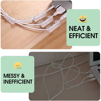 5/20/40/60Pcs Self-Adhesive Cable Organizer Clip Desk Tidy Management Clip Cable Protector For Mouse Headset Wire Storage Winder