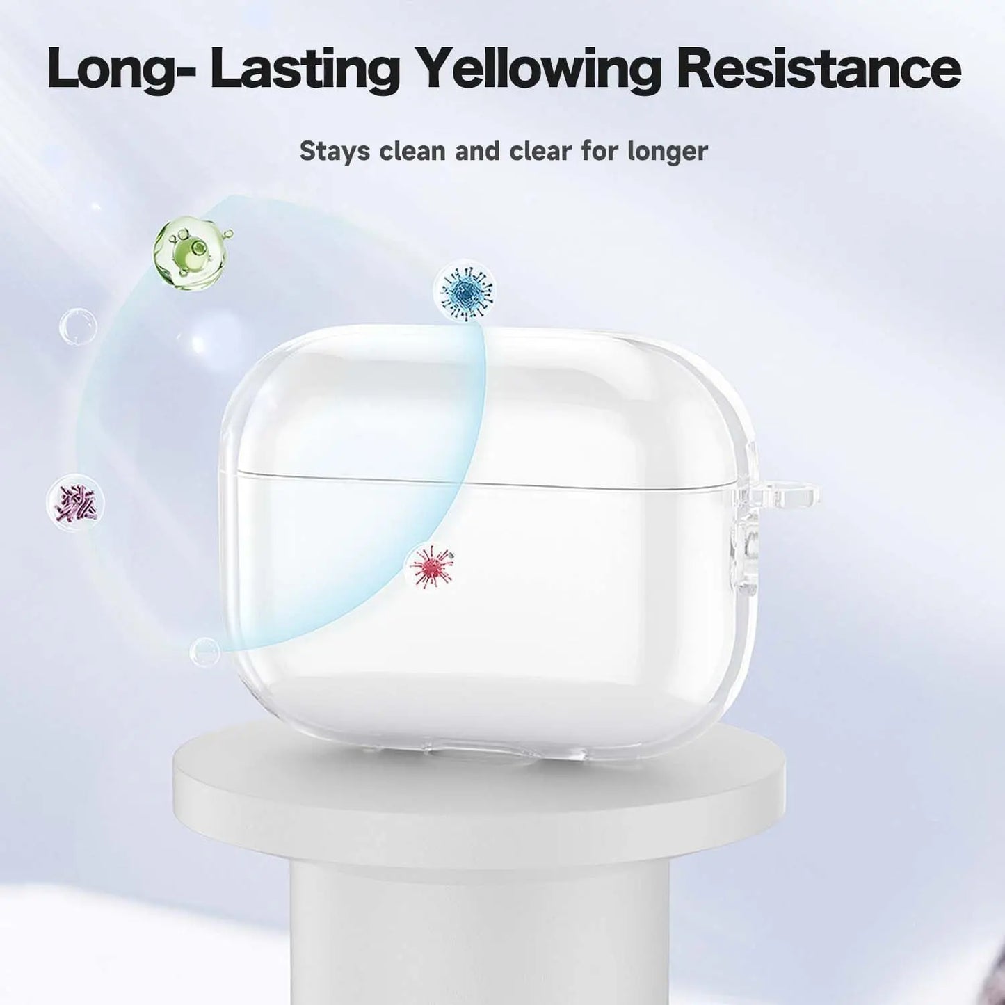 Case for Airpods Pro 3 Earphone Accessories Transparent Protective Shockproof Case with Cleaning Kit Keychain for Airpods Pro 3