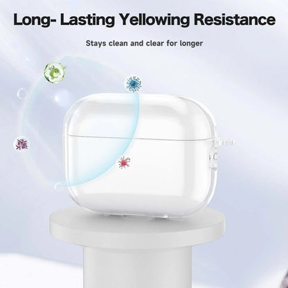 Case for Airpods Pro 3 Earphone Accessories Transparent Protective Shockproof Case with Cleaning Kit Keychain for Airpods Pro 3