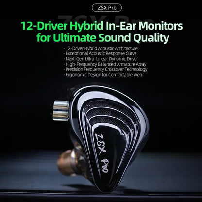 KZ ZSX Pro 5BA 1DD Hybrid Drive Unit Earphones 10mm Dynamic Drive IEMs HIFI Sport Game Earbuds Music Headsets ZSXPRO ZAX ZAS ZAR