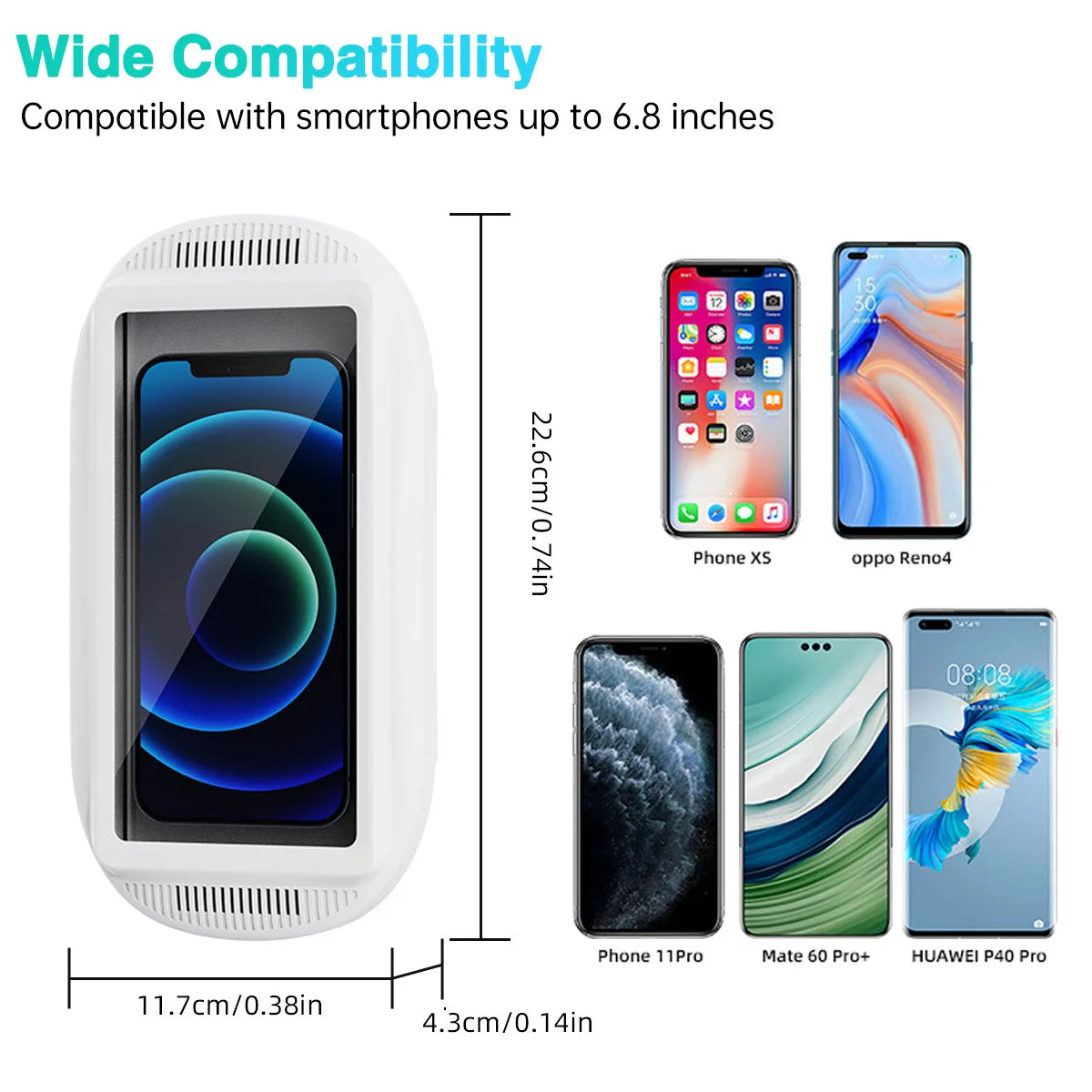 Upgraded Shower Phone Holder Waterproof with Speaker Hole Screentouch Shower Phone Stand Case Mount for Bathroom Bathtub Kitchen