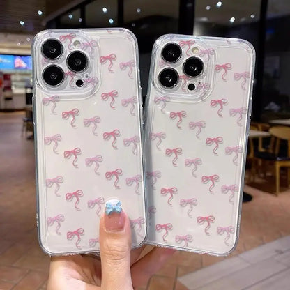 Ins Cute Pink Bowknot Phone Case for Samusng Galaxy A56 A55 A54 A35 A36 A15 A16 A34 S25 S24 S22 S23 Ultra Plus FE A53 5G Cover
