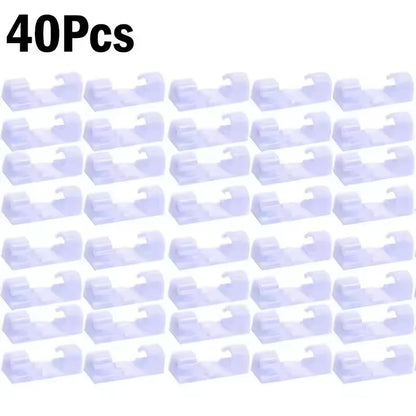 5/20/40/60Pcs Self-Adhesive Cable Organizer Clip Desk Tidy Management Clip Cable Protector For Mouse Headset Wire Storage Winder