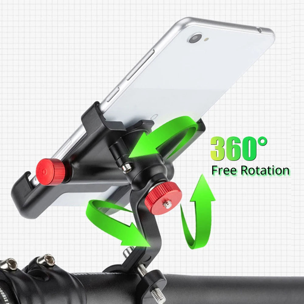 NEWBOLER MTB Phone Mount Stand Bicycle Holder 360° Rotatable Aluminum Adjustable Bike Phone Holder Non-slip Cycling Bracke