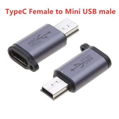 VIKEFON Type C Female to Micro USB/Type Female to Mini USB/Micro USB Female to Type C/Micro USB Female to Mini USB Plug Adapter