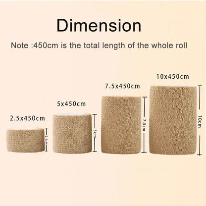 1/10 Rolls  Adhesive Bandage Elastic Breathable Sports Self Adhesive Tape Beige Wrap Finger Tape For Wrist Ankle