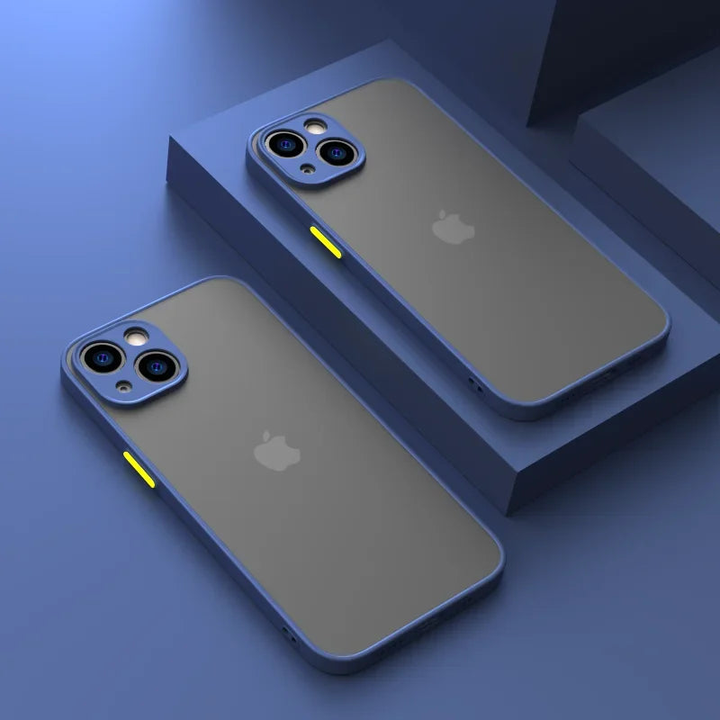 Luxury Matte Transparent Phone Case For iPhone 17 Air 16 E 15 14 13 12 11 Pro Max Plus Mini Silicone Clear Hard PC Back Cover