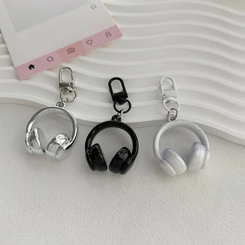 1PC Cute Creative 3D Earphones Pendant Keychain Mobile Phone Chain Earphone Charm Backpack Hanging Decoration Accessories Gifts
