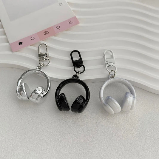 1PC Cute Creative 3D Earphones Pendant Keychain Mobile Phone Chain Earphone Charm Backpack Hanging Decoration Accessories Gifts