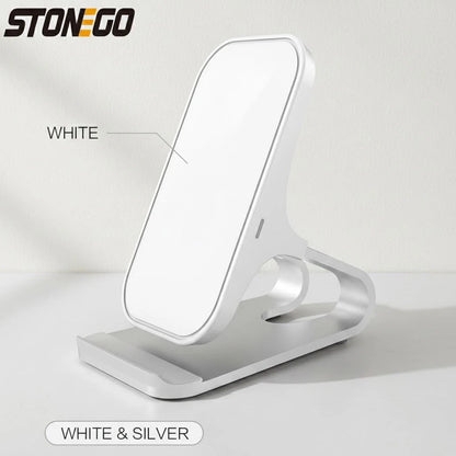 10W 7 5W 5W Qi Fast Wireless Charger Mount 2 Coils Case Friendly Anti Slip Rubber Type C Input