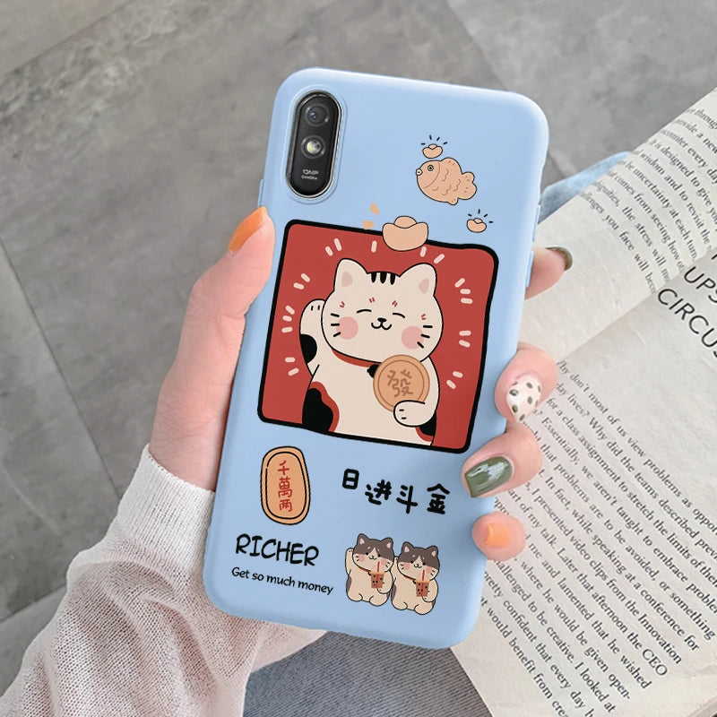 For Redmi 9AT 9A 9at Back Cover Protective Case Soft Silicone Cute Cartoon Cat Frog Funda Phone Case For Xiaomi Redmi 9C 13C 14C