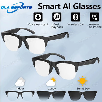 2026 New Smart Sunglasses Glasses Bluetooth Call Outdoor Sports Headphones Voice Navigation Photochromic Lens Waterproof Anti-UV